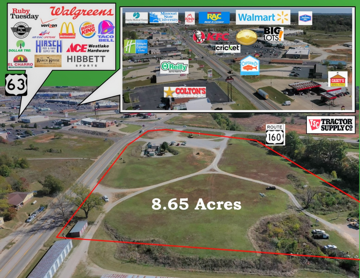 Commercial for sale – TBD   Highway 160 West    West Plains, MO
